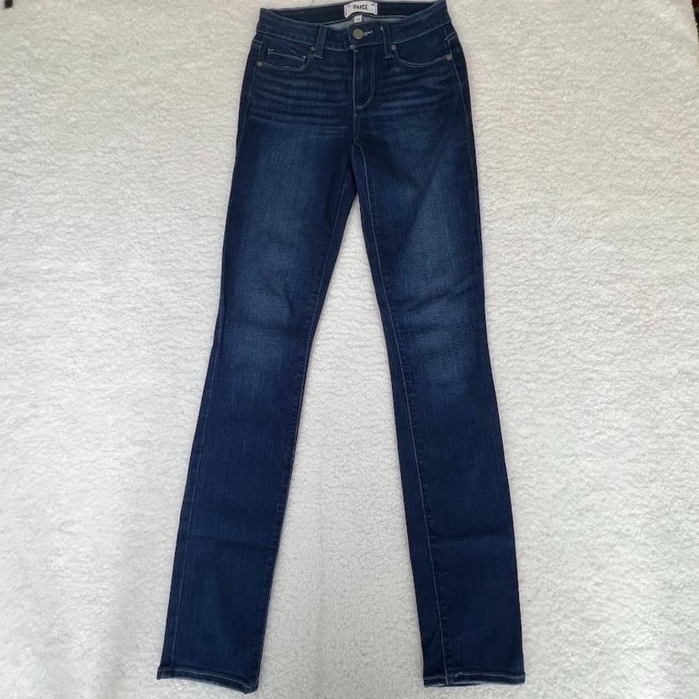PAIGE Skyline Skinny Jeans Womens 24‎ Dark Wash Mid Rise Stretch Denim